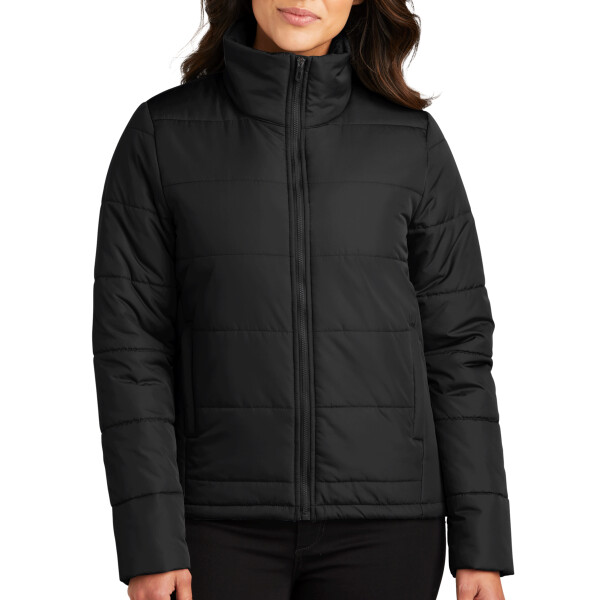 Custom No Minimum Port Authority Ladies Puffer Jack L852 Front View