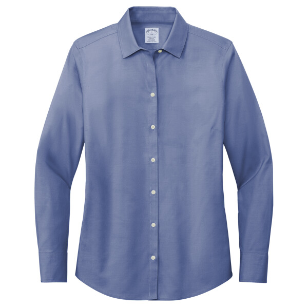 Custom No Minimum Brooks Brothers Women's Wrinkle Free Stretch Pinpoint Shirt BB18001 Front View