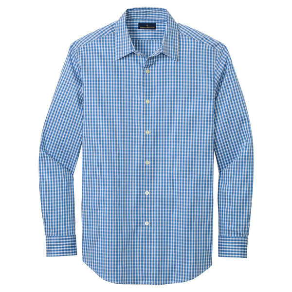 Custom No Minimum Brooks Brothers Tech Stretch Patterned Shirt BB18006 Front View