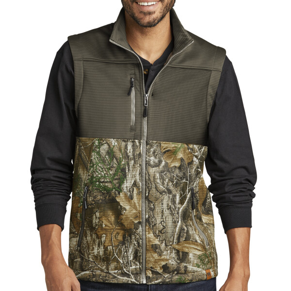 Custom No Minimum Russell Outdoors Realtree Atlas Colorblock Soft Shell Vest RU604 Front View