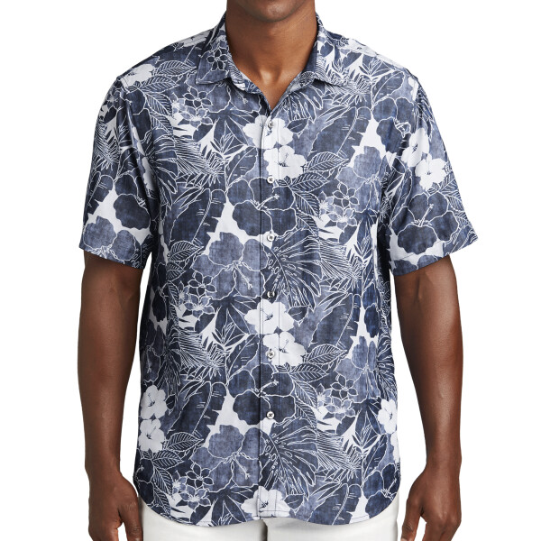 Custom No Minimum Tommy Bahama Coconut Point Playa Flora Short Sleeve Shirt ST325929TB Front View