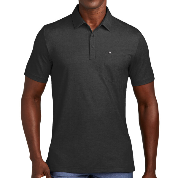 Custom No Minimum Travis Mathew Oceanside Heather Pocket Polo TM1MY404 Front View