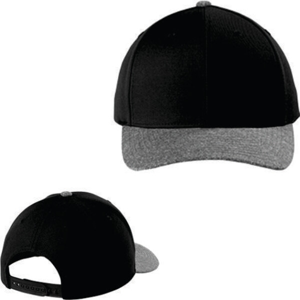 Custom No Minimum Sport-Tek Yupoong Curve Bill Snapback Cap STC43 Front View