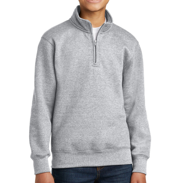 Front custom embroidered youth quarter zip