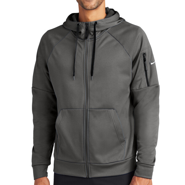 Custom No Minimum Nike Therma FIT Pocket Full Zip Fleece Hoodie NKFD9859 Front View