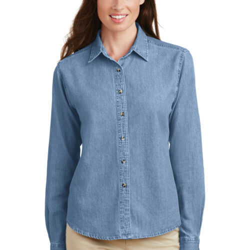 Ladies Long Sleeve Value Denim Shirt Thumbnail