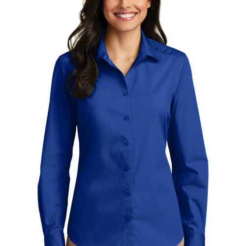 Ladies Long Sleeve Carefree Poplin Shirt Thumbnail