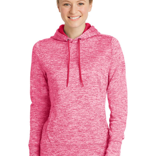 Ladies PosiCharge ® Electric Heather Fleece Hooded Pullover Thumbnail
