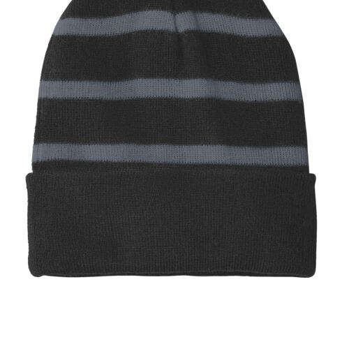 Striped Beanie with Solid Band Thumbnail