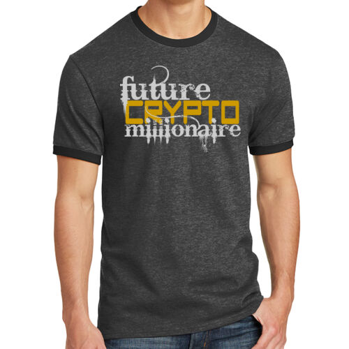 Future Crypto Millionaire customizable - Core Cotton Ringer Tee Thumbnail