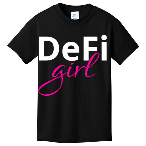 DeFi Girl Customizable - Youth Core Cotton Tee Thumbnail