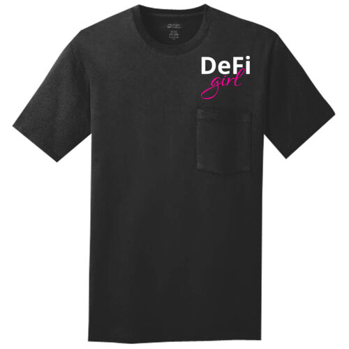 DeFi Girl Customizable - Core Cotton Pocket Tee Thumbnail