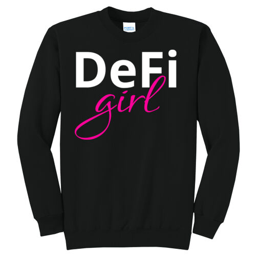 DeFi Girl Customizable - Core Fleece Crewneck Sweatshirt Thumbnail