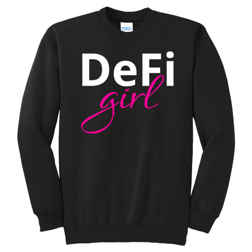 DeFi Girl Customizable - Tall Essential Fleece Crewneck Sweatshirt Thumbnail