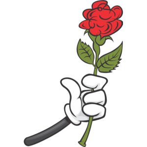 Cartoon Hand Giving Rose Flower 1 Thumbnail