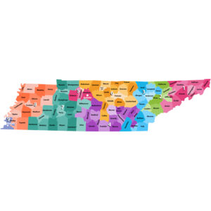 Tennessee Counties Districts Map 1 Thumbnail