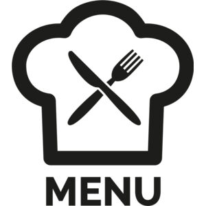 Restaurant Menu Chef Hat Knife Fork Emblem 1 Thumbnail