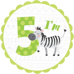 Five Birthday Animal Zebra Number 2 Thumbnail