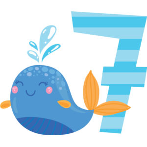 Seven Birthday Animal Whale Number 1 Thumbnail