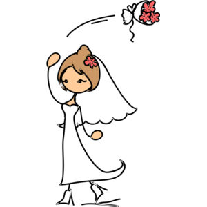 Cartoon Wedding Bride Bouquet Toss 3 Thumbnail